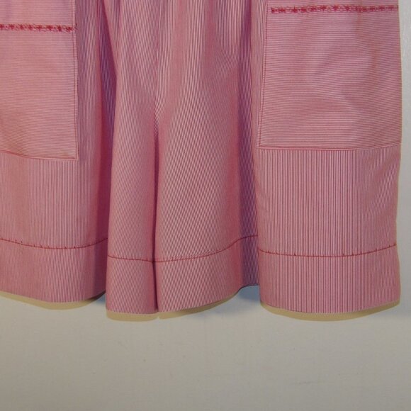 Vintage Hand Made Button Shoulder Pocketed Cotton Romper Sz M /L 8-10 - Picture 4 of 5